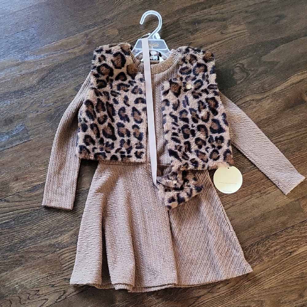 Girls Dress And Matchijg Vest Set